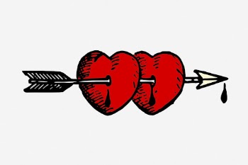 Cupids arrow hearts clipart illustration. | Free Photo - rawpixel
