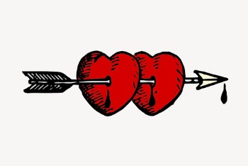 Cupids arrow hearts clipart, illustration | Free Vector - rawpixel