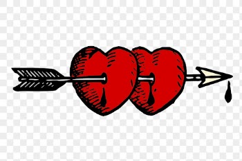 Cupids arrow hearts png sticker | Free PNG - rawpixel
