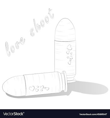 cupids bullets of love in white and black style