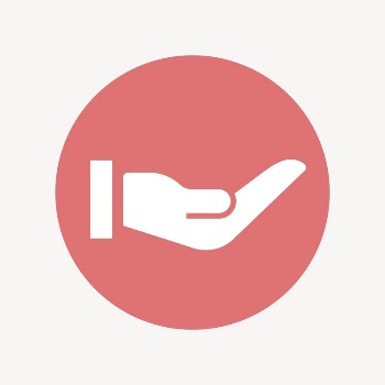 Cupping hand icon badge, flat | Free Icons - rawpixel