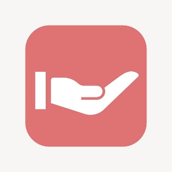 Cupping hand icon, flat square | Free Icons - rawpixel