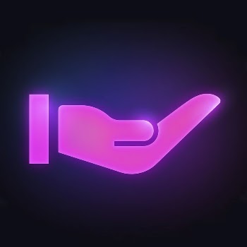 Cupping hand icon, neon glow | Free Icons - rawpixel