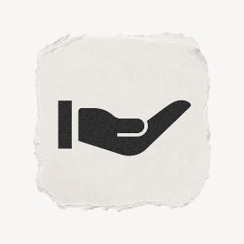 Cupping hand icon, ripped paper | Free PSD - rawpixel