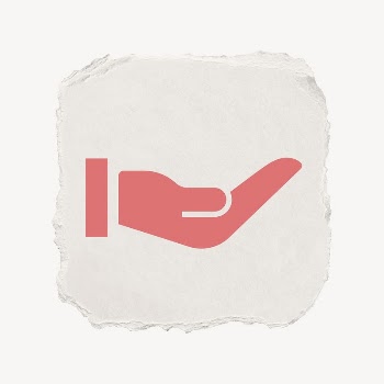 Cupping hand icon, ripped paper | Free PSD - rawpixel
