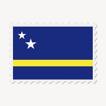 Curacao flag clipart, postage stamp | Free Vector - rawpixel