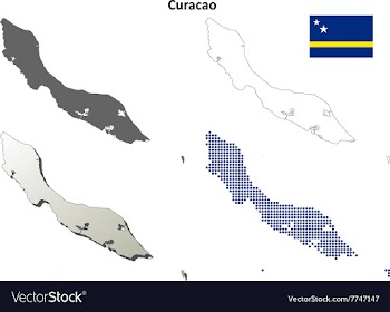 Curacao outline map set vector image