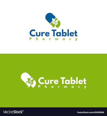 cure tablet pharmacy logo and medical logo design
