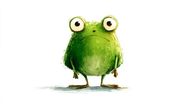 Curious Green Frog Character Curious Green Frog Character