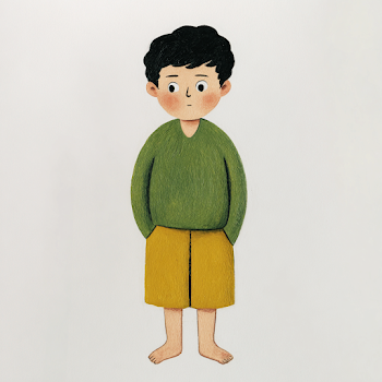 Curious Korean Boy Illustration