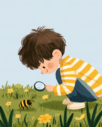Curious Young Explorer with a Magnifying Glass