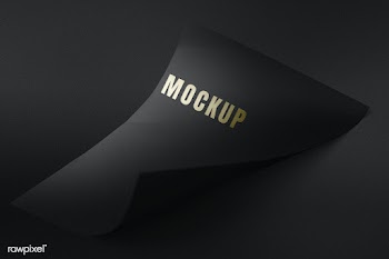 Curled black chart paper mockup | Free  psd mockup - 2375247
