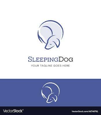 curled up dog logo for pet services business