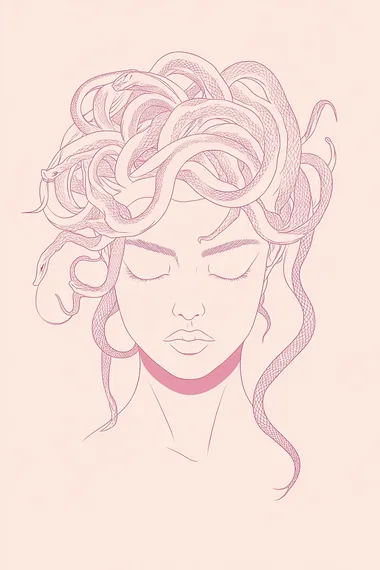 Curly-haired Woman Silhouette, Minimalist Greek Mythology Art Curly-haired Woman Silhouette, Minimalist Greek Mythology Art