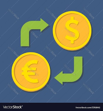 Currency exchange Euro and Dollar vector image