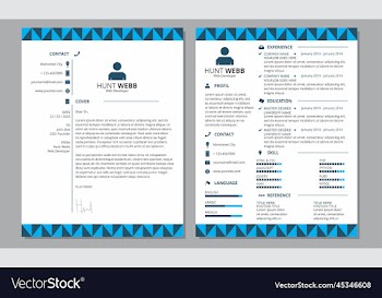 curriculum vitae blue dark color