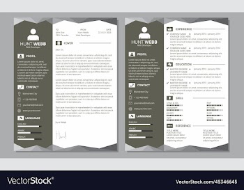 curriculum vitae dark white and blue with sidebar