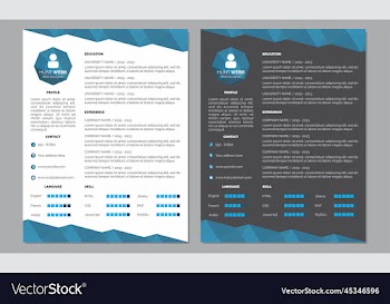 curriculum vitae resume clean and dark blue color