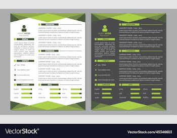 curriculum vitae resume clean and dark green color