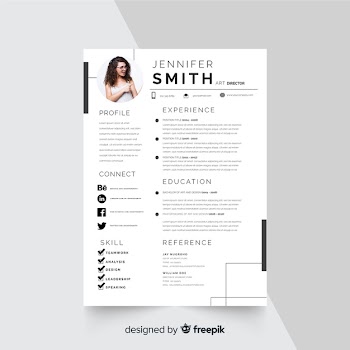 Curriculum vitae template with photo Free Vector