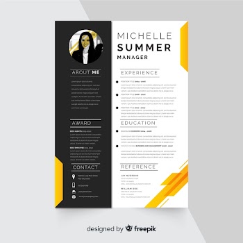 Curriculum vitae template with photo Free Vector