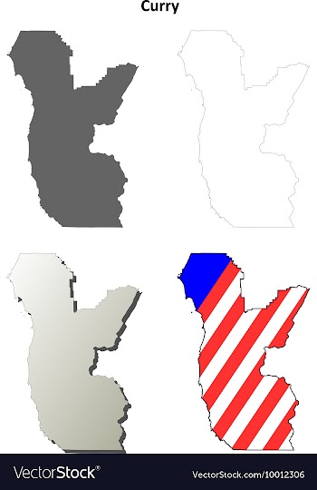 Curry Map Icon Set vector image