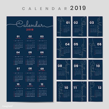 Cursive design calendar mockup | Free stock vector - 554965