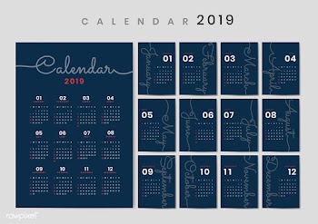 Cursive design calendar mockup | Free stock vector - 554966
