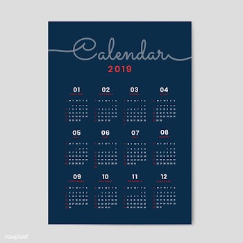 Cursive design calendar mockup | Free stock vector - 554973