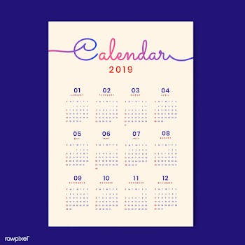 Cursive design calendar mockup | Free stock vector - 554974