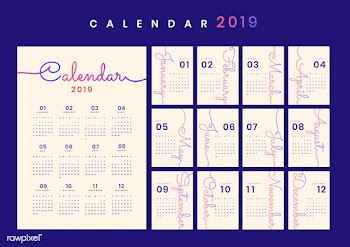 Cursive design calendar mockup | Free stock vector - 554977
