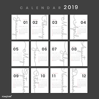 Cursive design calendar mockup | Free stock vector - 555003