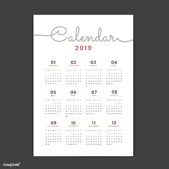 Cursive design calendar mockup | Free stock vector - 555019
