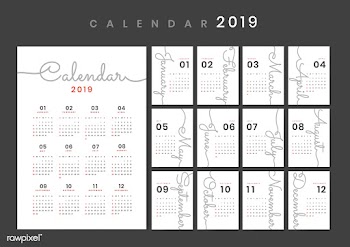 Cursive design calendar mockup | Free stock vector - 555022
