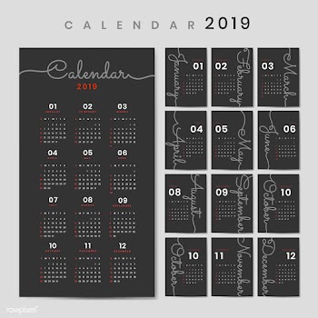Cursive design calendar mockup | Free stock vector - 555027