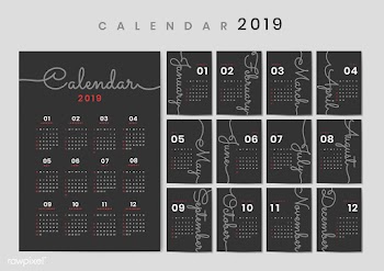 Cursive design calendar mockup | Free stock vector - 555028