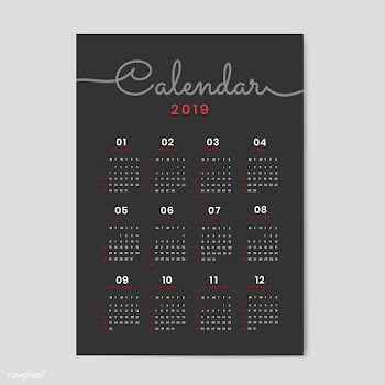 Cursive design calendar mockup | Free stock vector - 555031