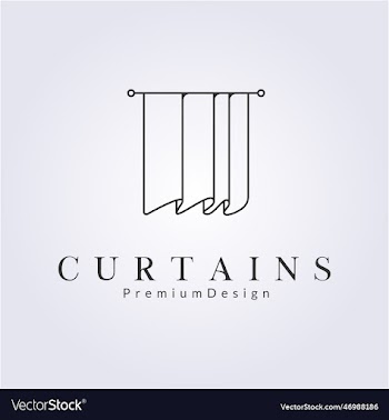 curtains template logo simple symbol