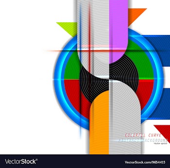 Curve colors on a white vector image