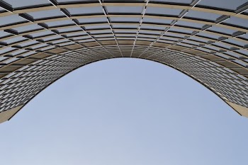 Curve Of City Building From Below