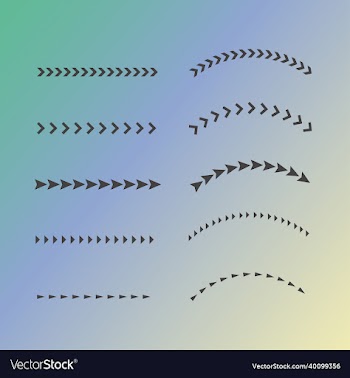 curved and straight arrows elements