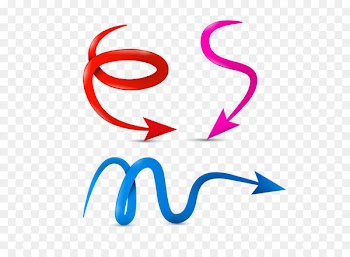 Curved arrow vector 