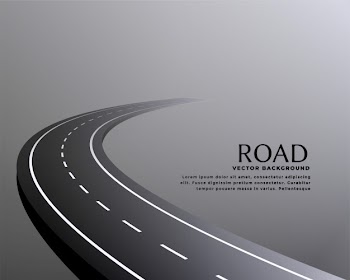 Curved perspective road pathway background Free Vector