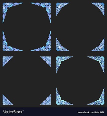 Curved stone mosaic page border design set vector image