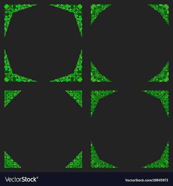 Curved stone mosaic page border design set vector image