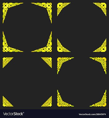 Curved stone mosaic page border design set vector image