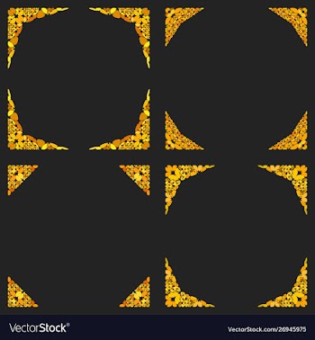 Curved stone mosaic page border design set vector image
