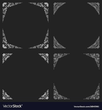 Curved stone mosaic page border design set vector image
