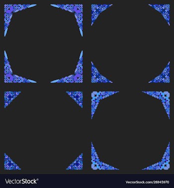 Curved stone mosaic page corner design set vector image