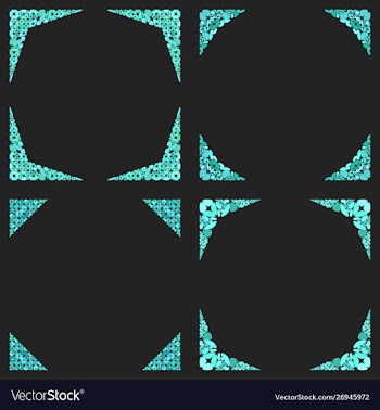 Curved stone mosaic page corner design set vector image